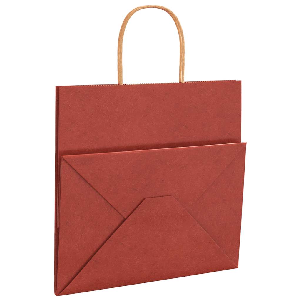 Papirnate vrećice 250 kom s ručkama crvene 26x17x25 cm