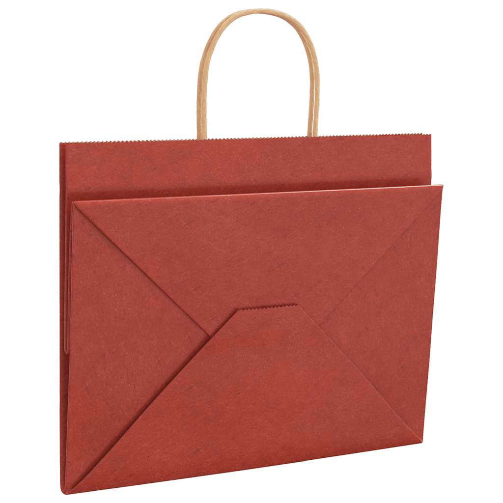 Papirnate vrećice 250 kom s ručkama crvene 32x22x24 cm