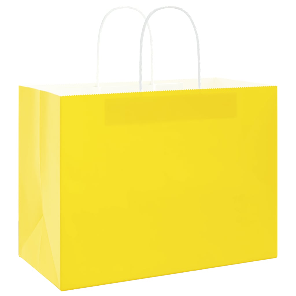 Papirnate vrećice 50 kom s ručkama žute 32x17x25 cm