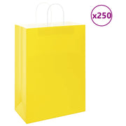 Papirnate vrećice 250 kom s ručkama žute 32x17x44 cm