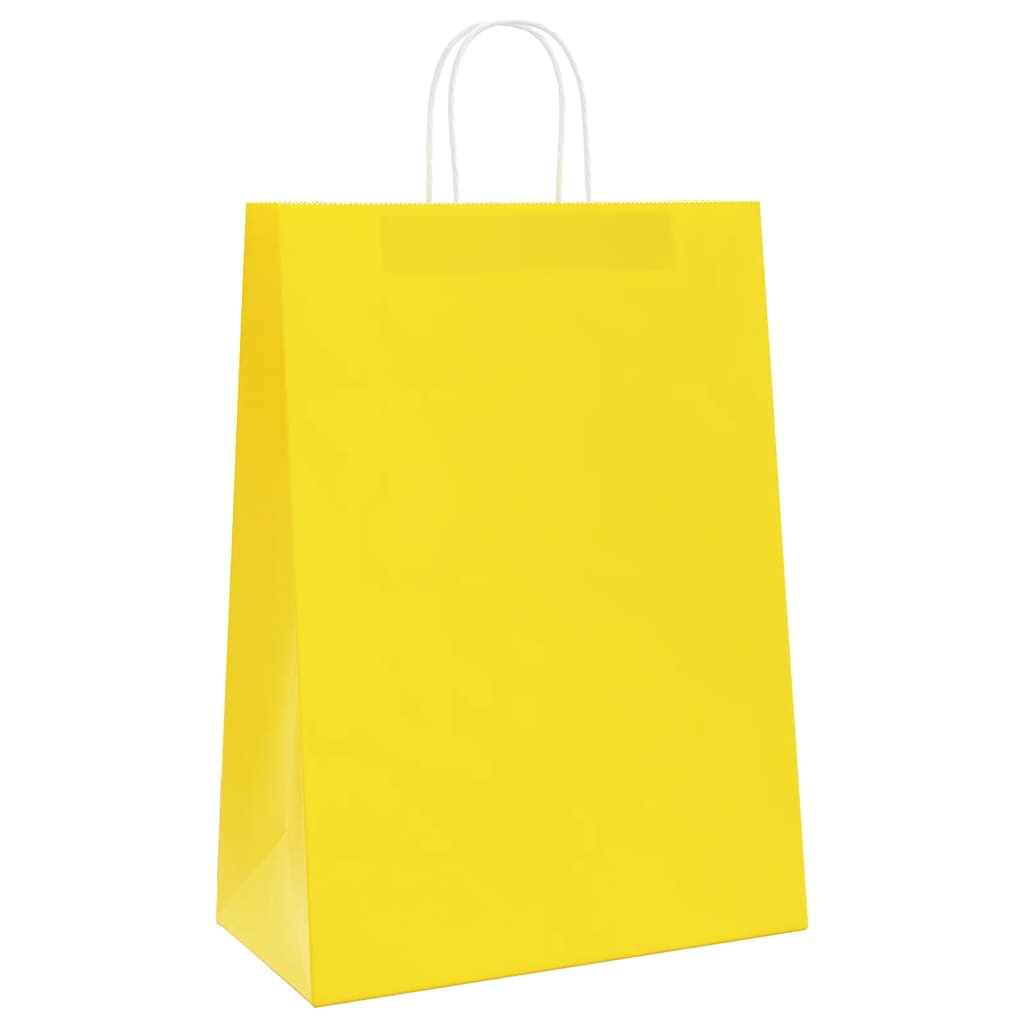 Papirnate vrećice 250 kom s ručkama žute 32x17x44 cm