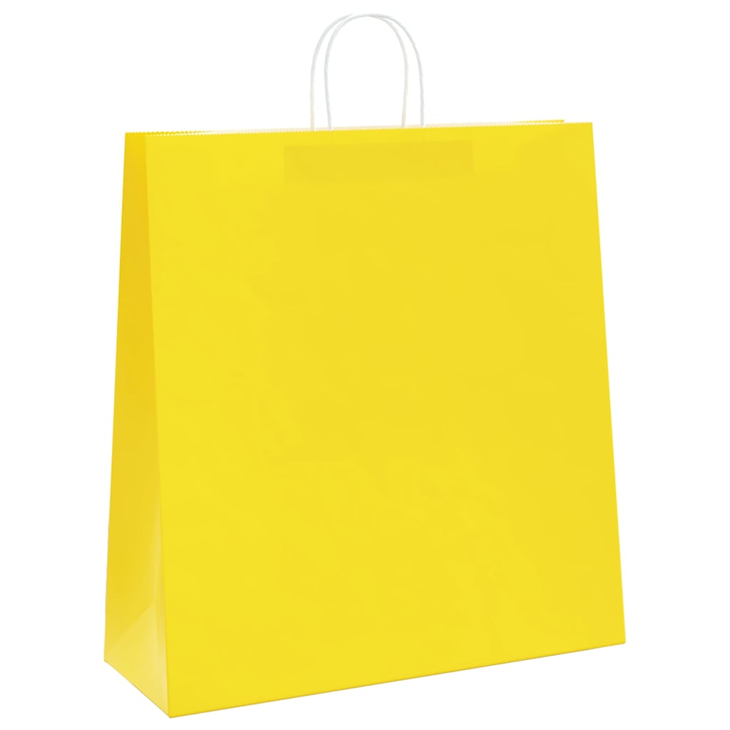 Papirnate vrećice 250 kom s ručkama žute 45x17x48 cm