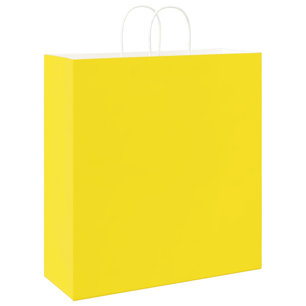 Papirnate vrećice 250 kom s ručkama žute 45x17x48 cm