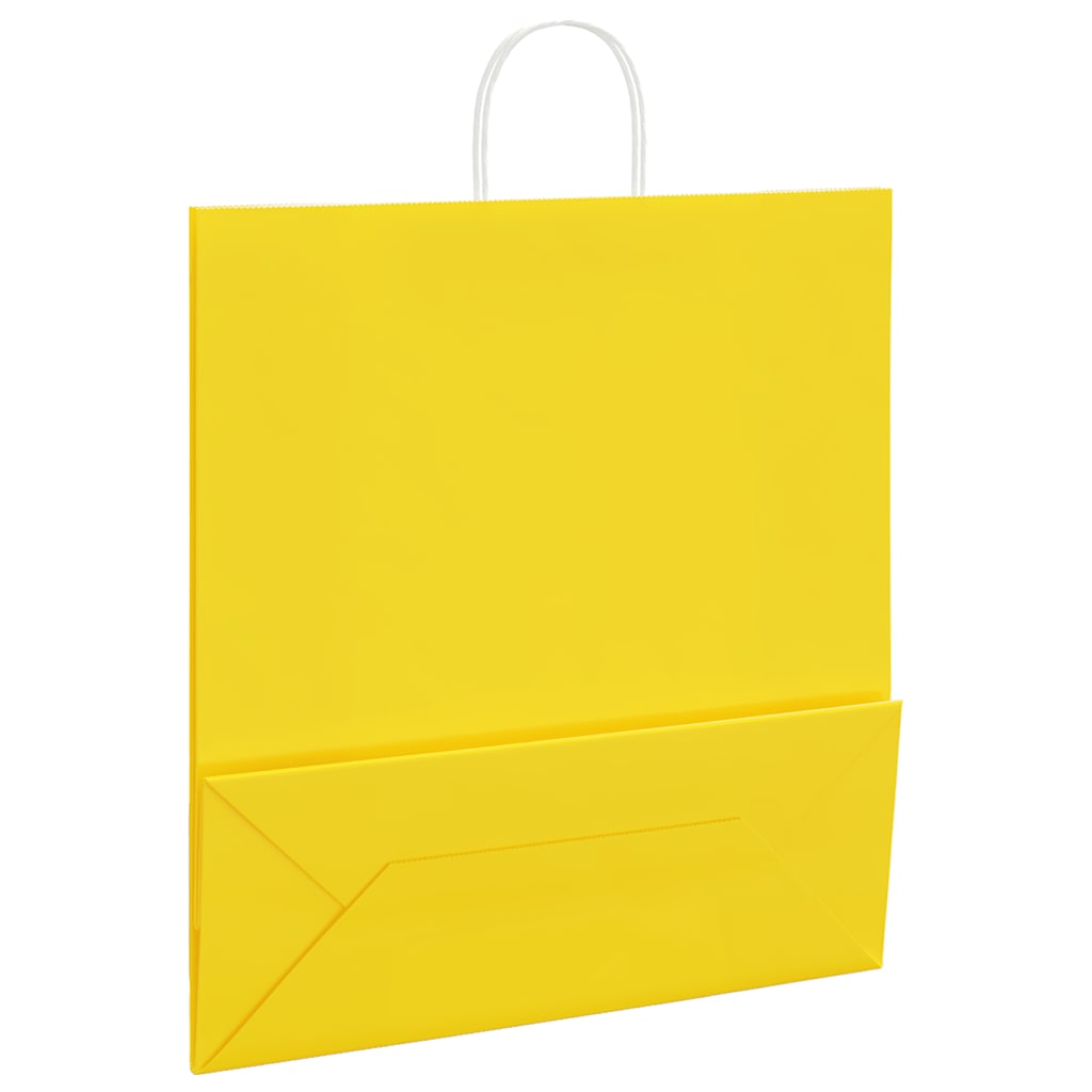 Papirnate vrećice 250 kom s ručkama žute 45x17x48 cm