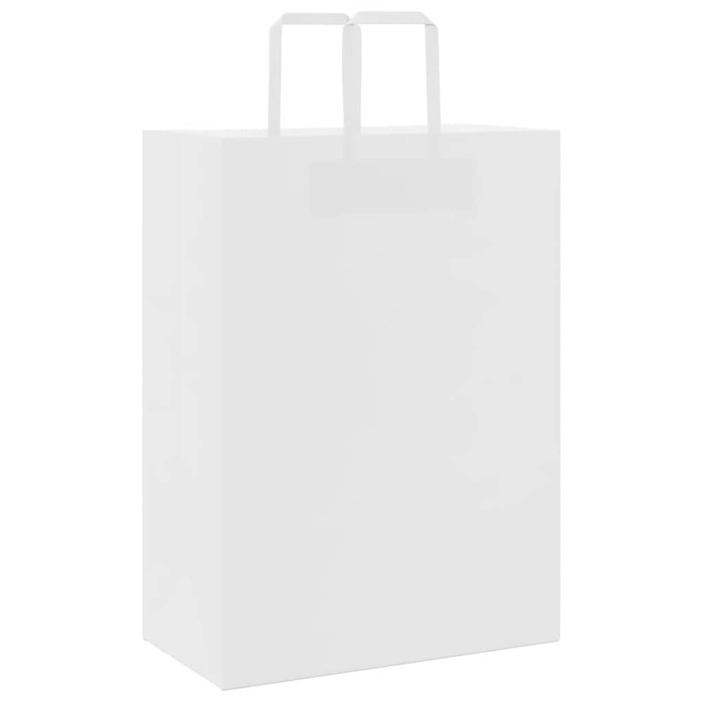 Papirnate vrećice 50 kom s ručkama bijele 32x17x44 cm