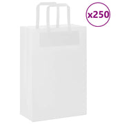 Papirnate vrećice 250 kom s ručkama bijele 21x11x31 cm