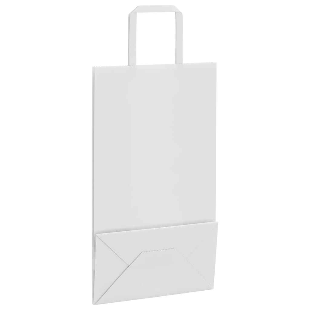 Papirnate vrećice 250 kom s ručkama bijele 21x11x36 cm