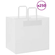 Papirnate vrećice 250 kom s ručkama bijele 32x22x28 cm