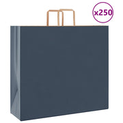 Papirnate vrećice 250 kom s ručkama plave 54x15x49 cm
