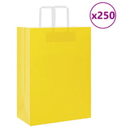Papirnate vrećice 250 kom s ručkama žute 32x17x44 cm