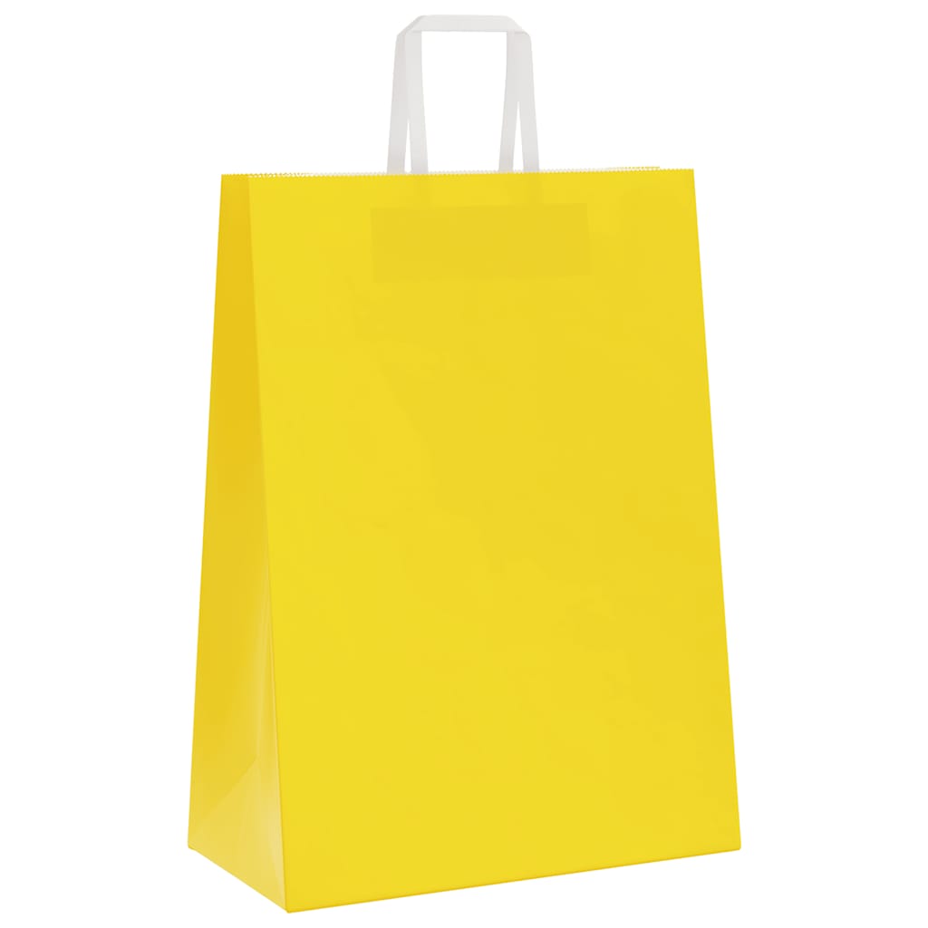 Papirnate vrećice 250 kom s ručkama žute 32x17x44 cm