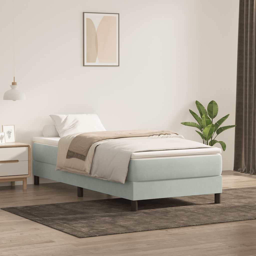 Box Spring krevet bez madraca svijetlo sivi 80x210 cm samt