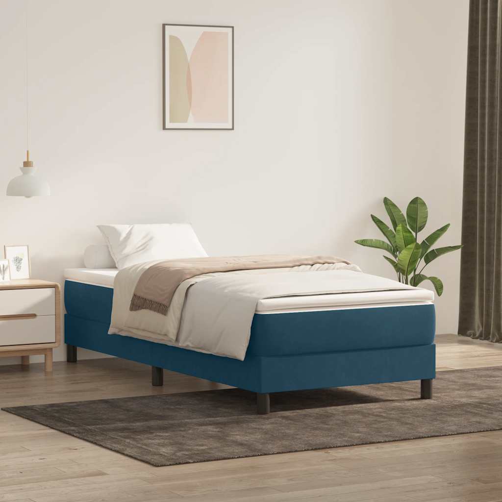 Box Spring krevet bez madraca tamnoplavi 80x210 cm samt
