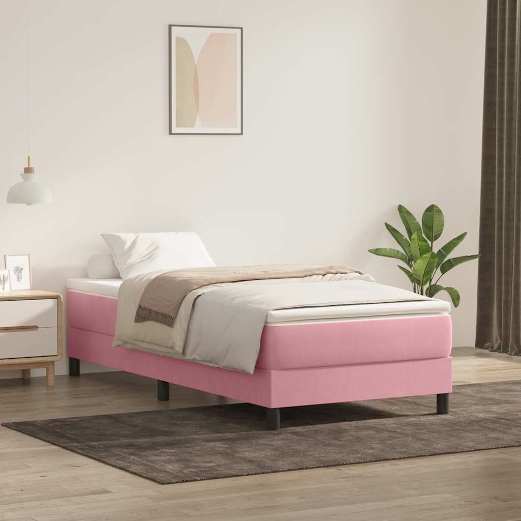 Box Spring krevet bez madraca ružičasti 90x210 cm samt