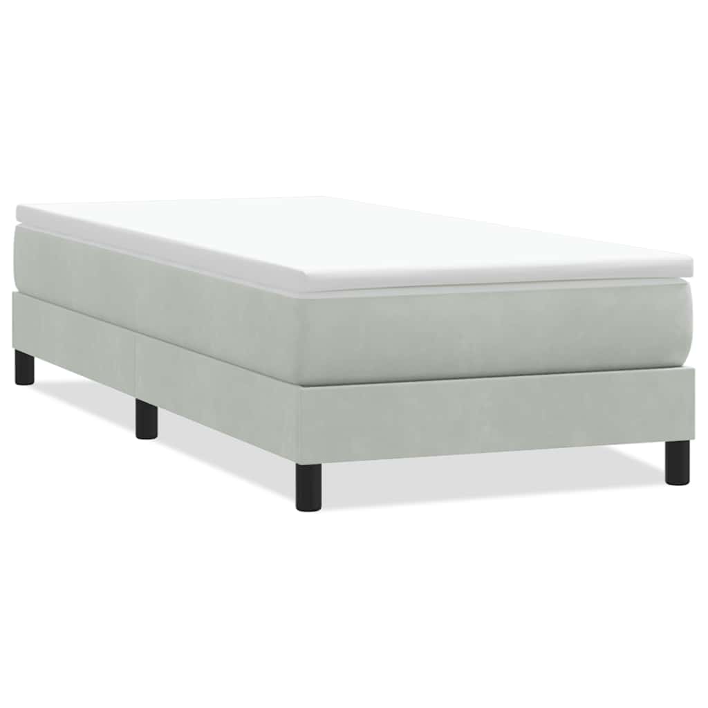 Box Spring krevet bez madraca svijetlo sivi 100x210 cm samt