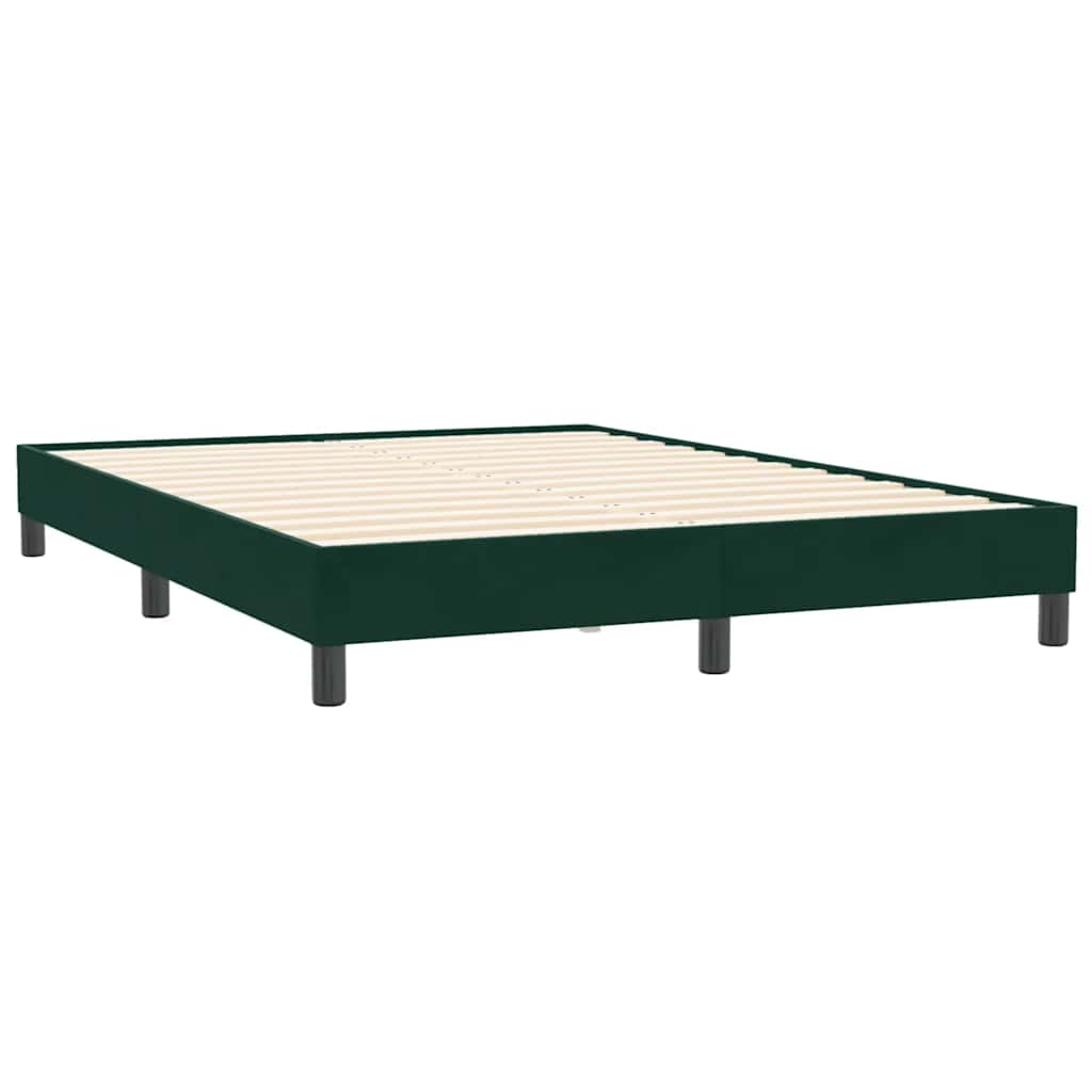 Box Spring krevet bez madraca tamnozeleni 140x210 cm baršun