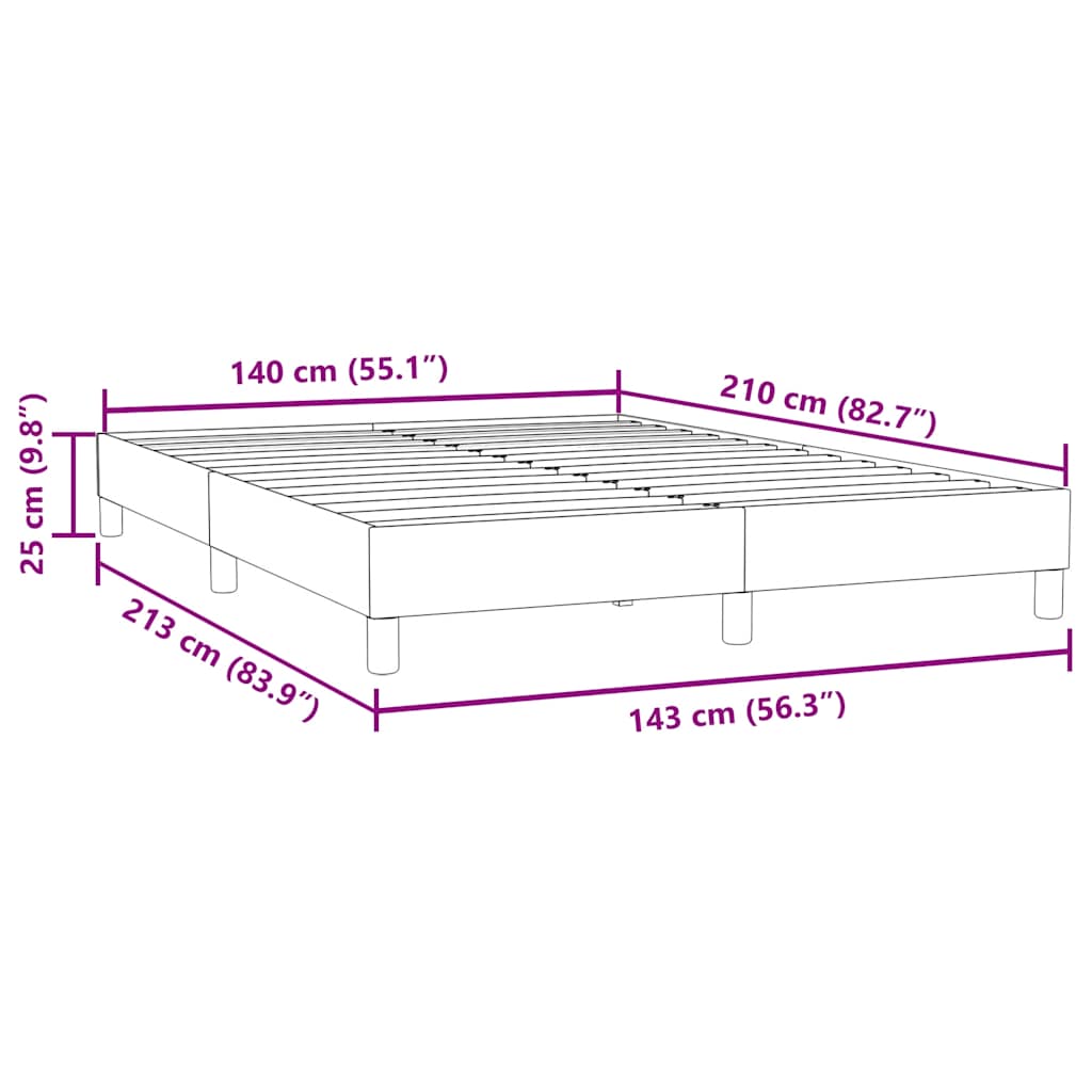Box Spring krevet bez madraca tamnozeleni 140x210 cm baršun
