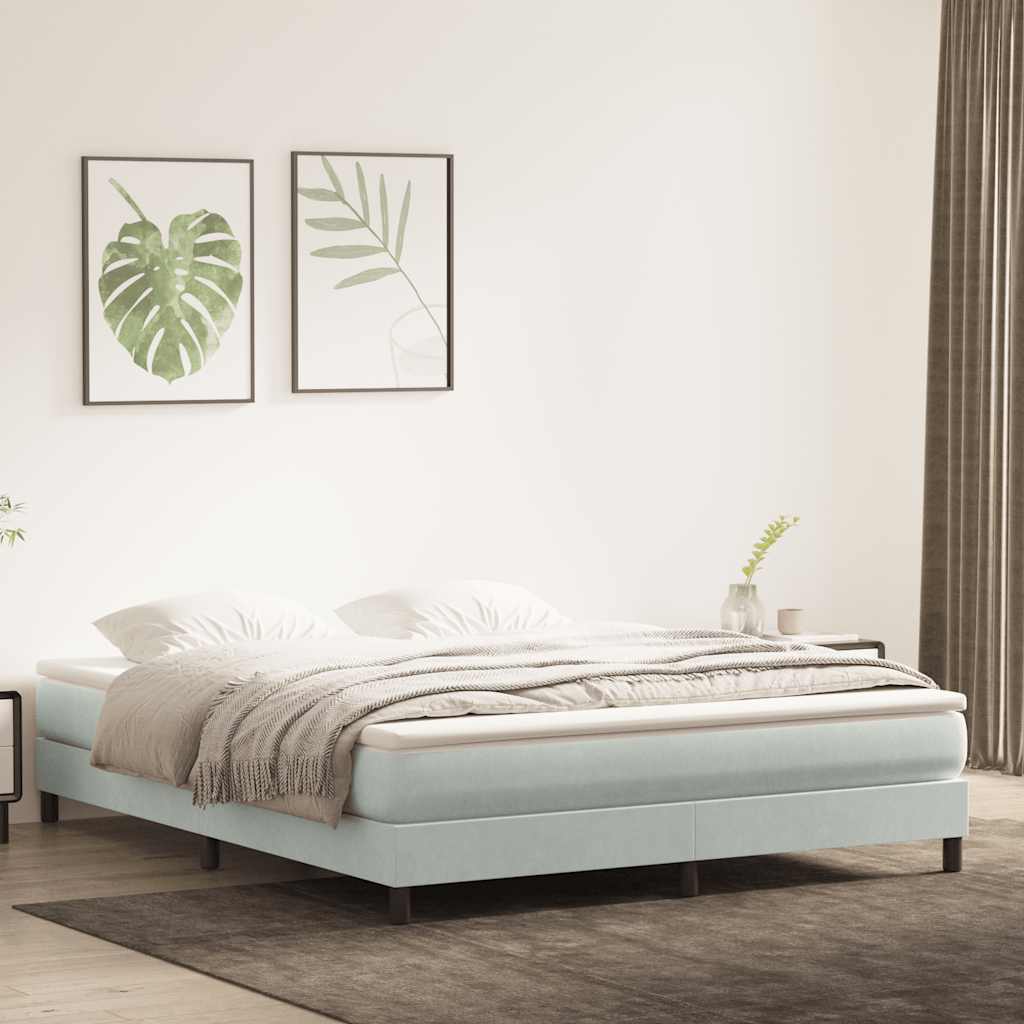 Box Spring krevet bez madraca svijetlo sivi 180x210 cm samt