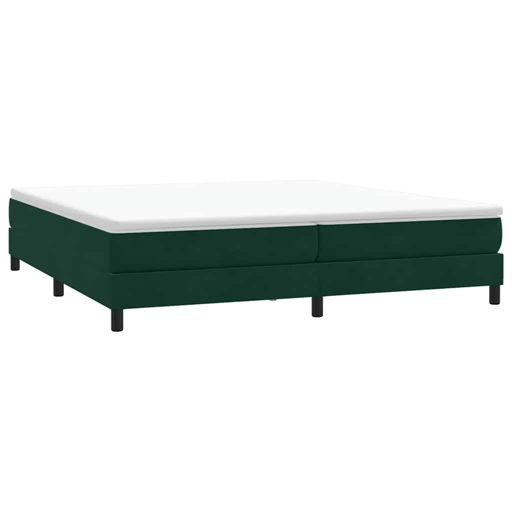 Box Spring krevet bez madracem tamnozeleni 200x210 cm baršun