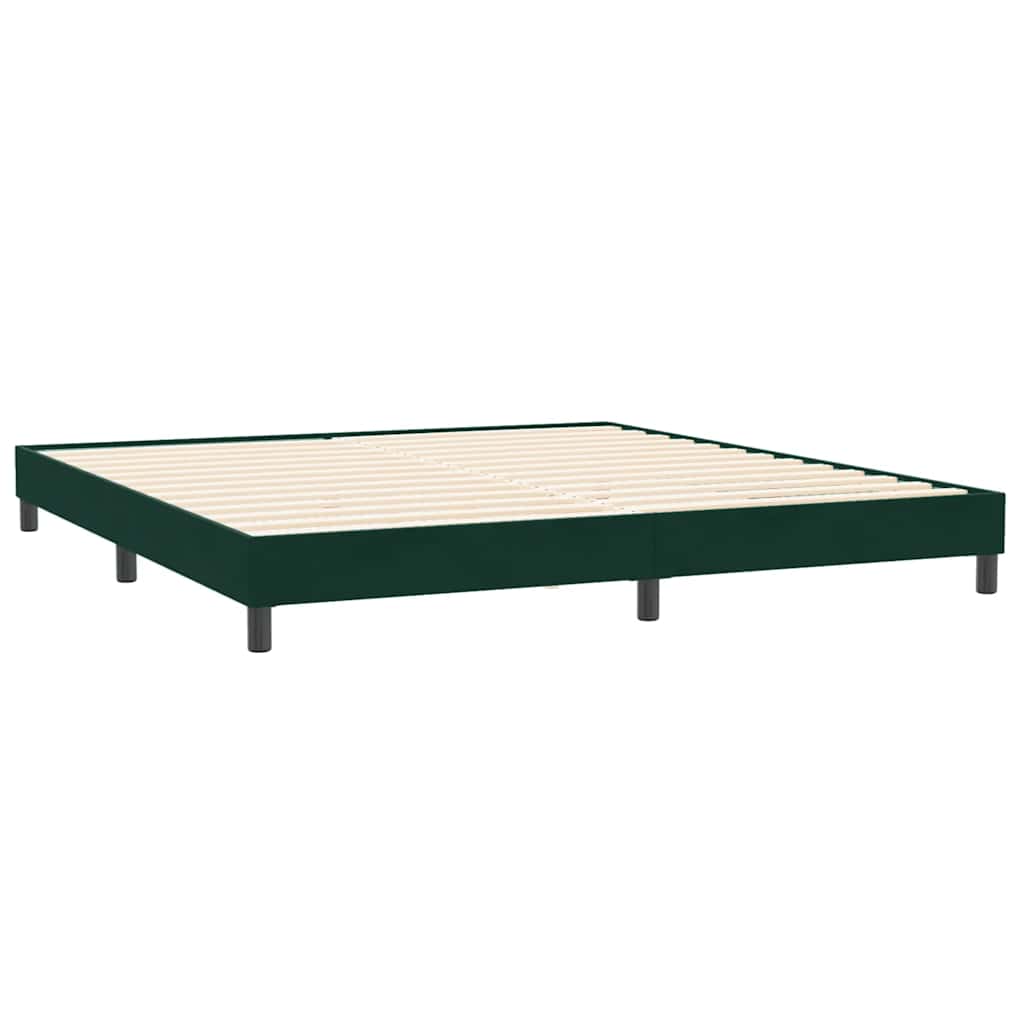 Box Spring krevet bez madracem tamnozeleni 200x210 cm baršun