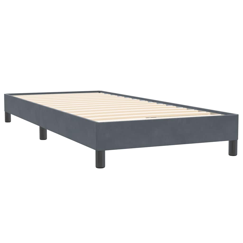 Box spring krevet bez madracem tamnosivi 80 x 220 cm baršunasti