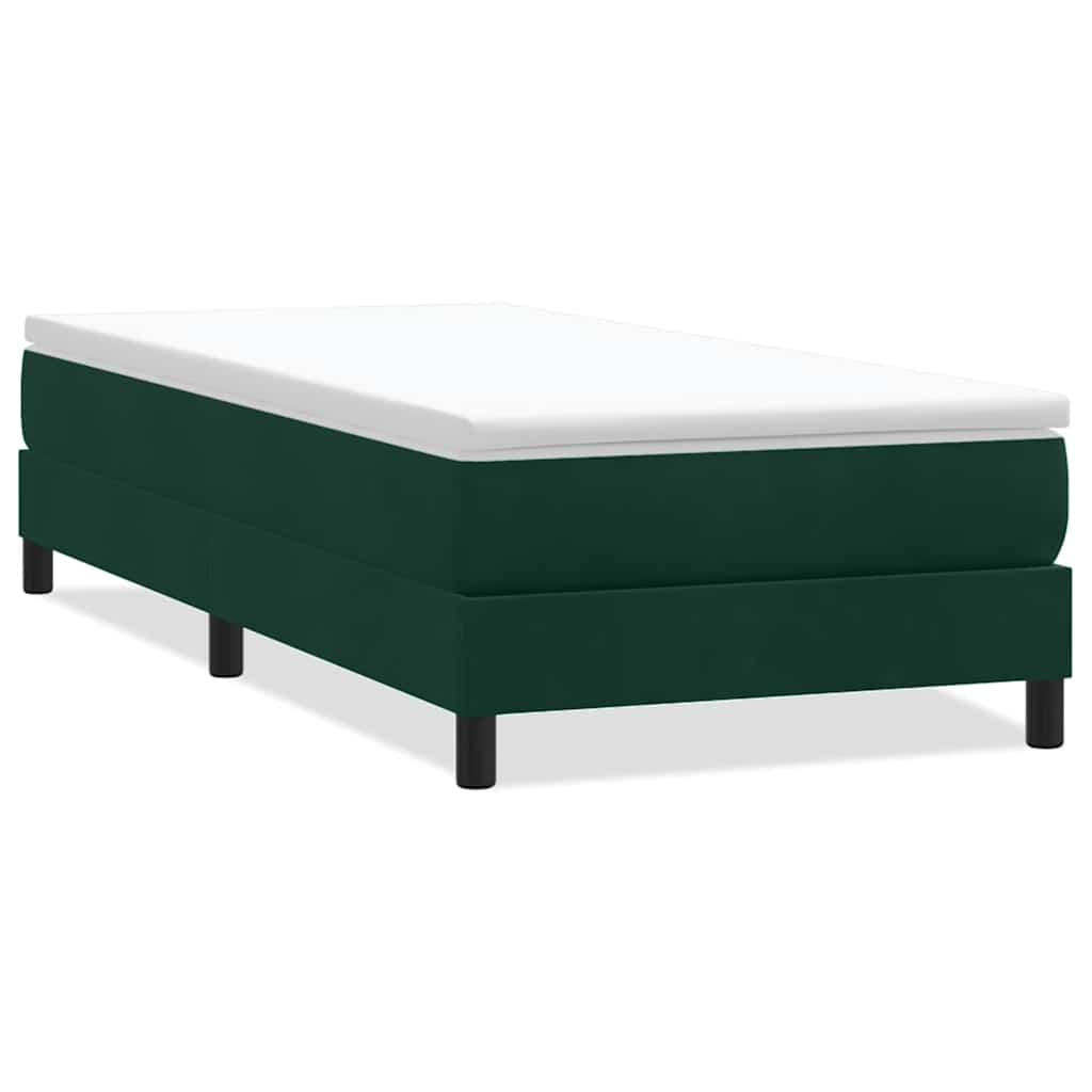 Box Spring krevet bez madracem tamnozeleni 80x220 cm baršun