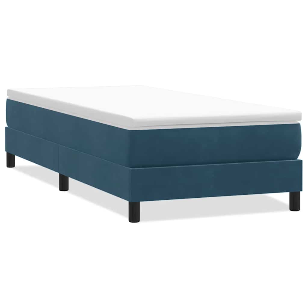 Box spring krevet bez madracem tamnoplavi 80x220 cm baršunasti