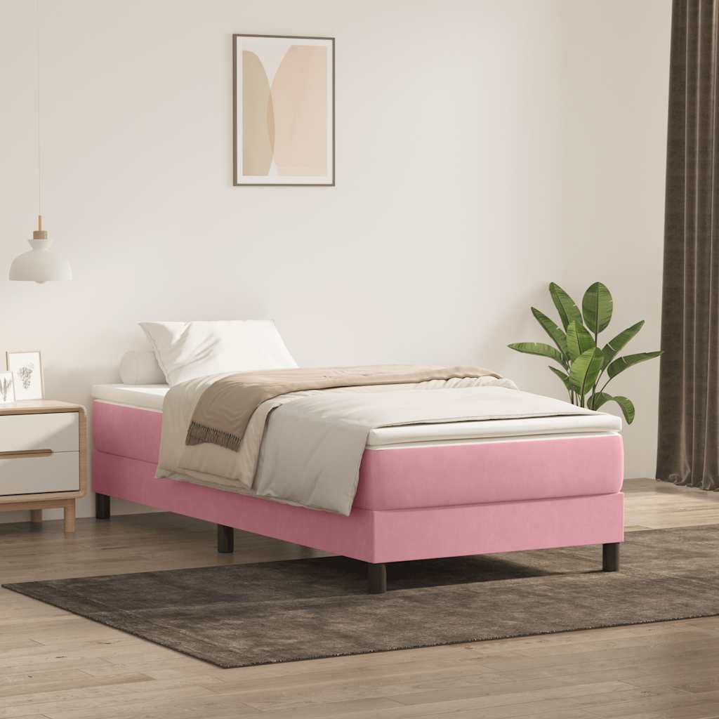 Box spring krevet bez madracem ružičasti 80 x 220 cm baršunasti