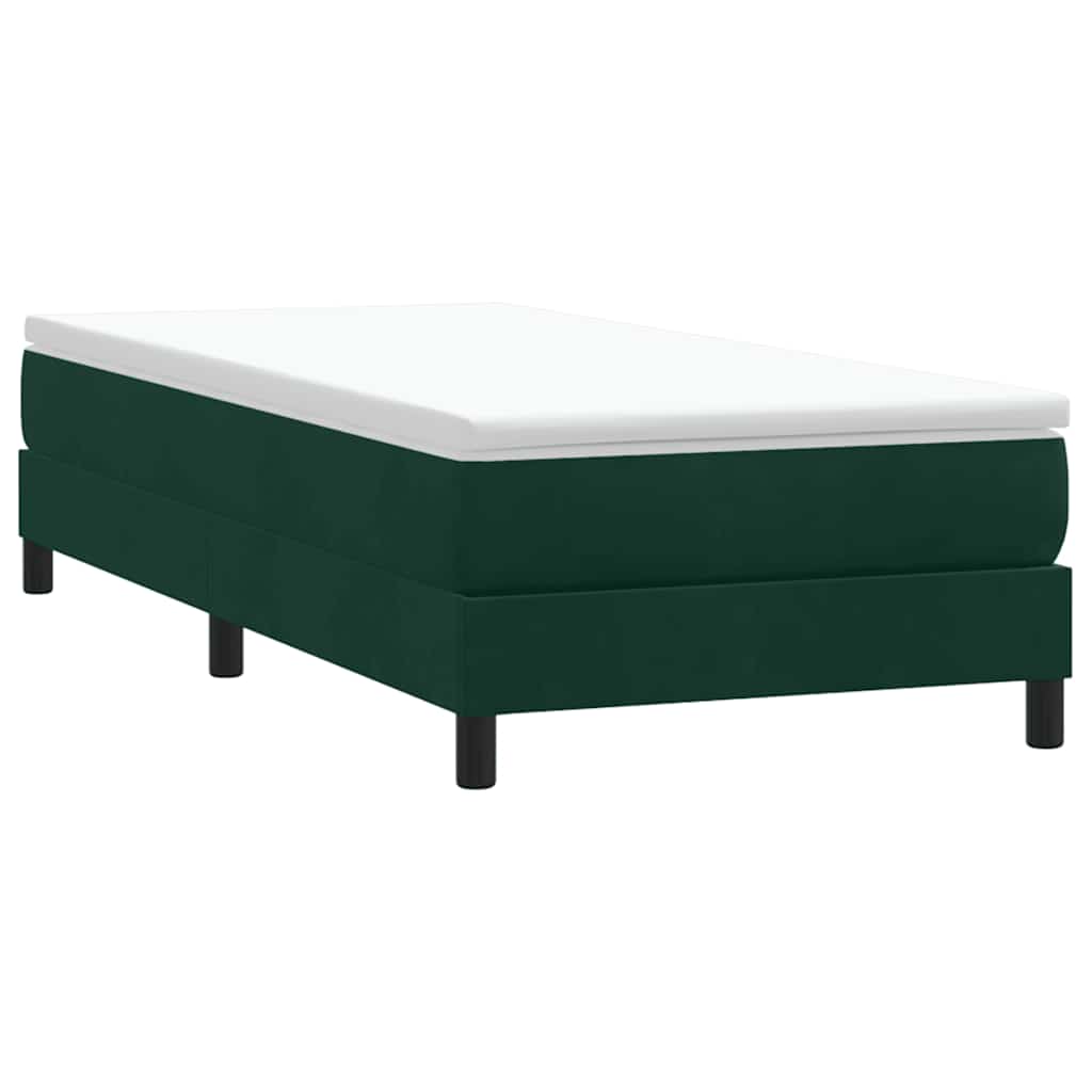 Box Spring krevet bez madracem tamnozeleni 90x220 cm baršun
