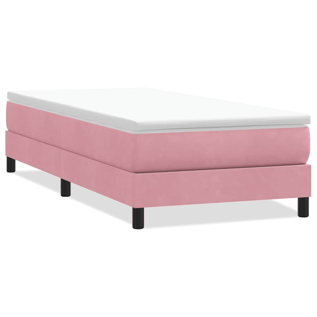 Box spring krevet bez madracem ružičasti 90x220 cm baršunasti
