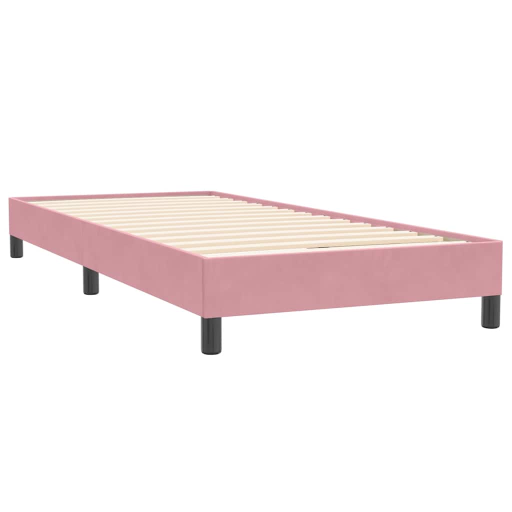 Box spring krevet bez madracem ružičasti 90x220 cm baršunasti