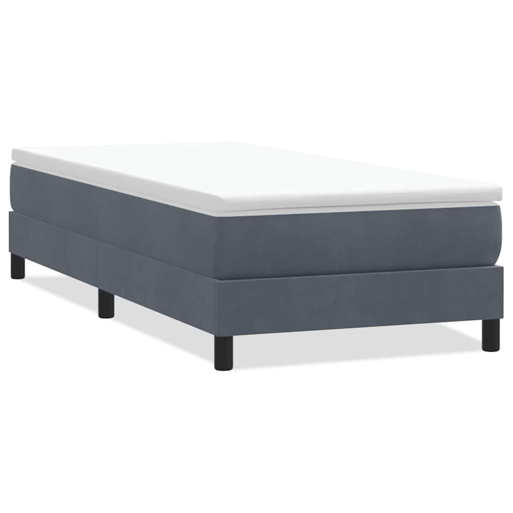Box Spring krevet bez madracem tamno sivi 100x220 cm baršun