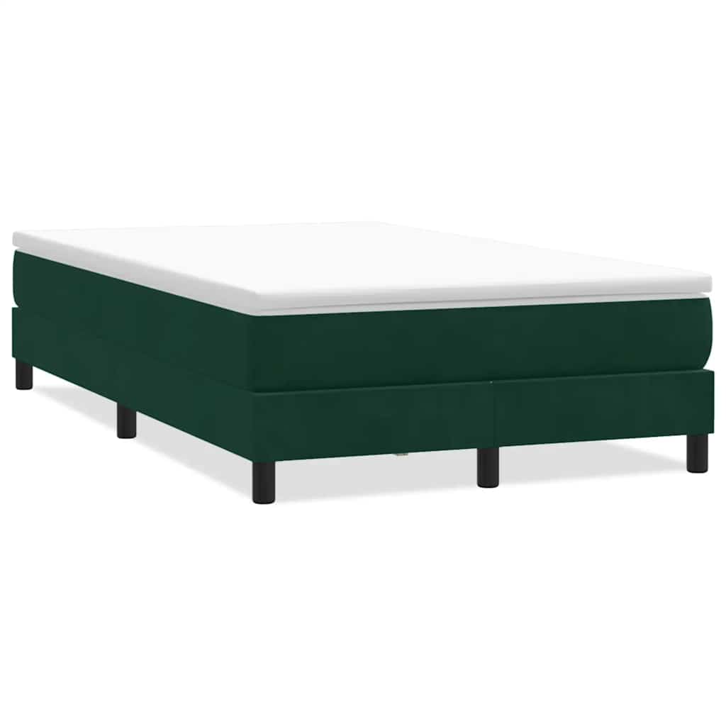Box Spring krevet bez madracem tamno zeleni 120x220 cm baršun