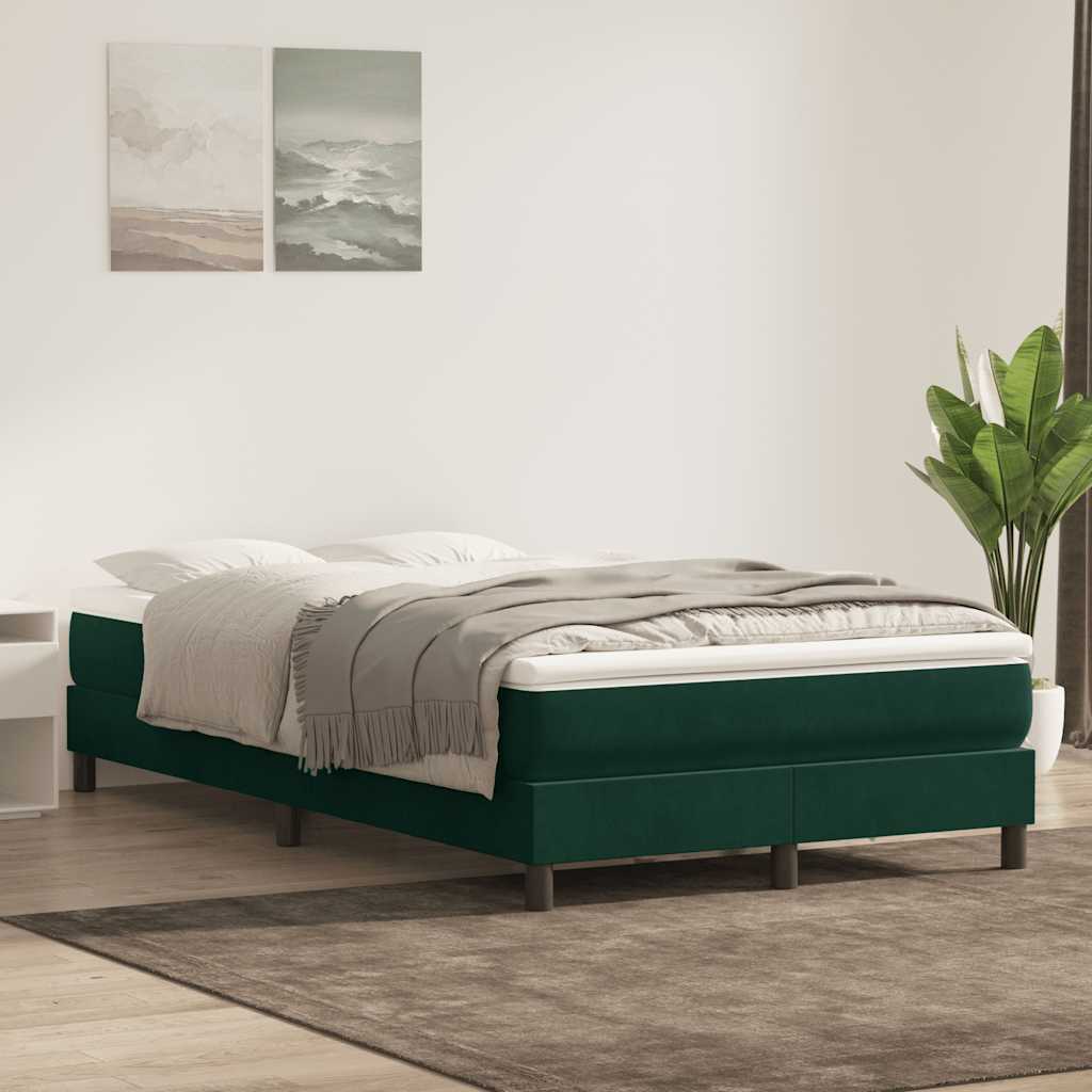 Box Spring krevet bez madracem tamno zeleni 120x220 cm baršun