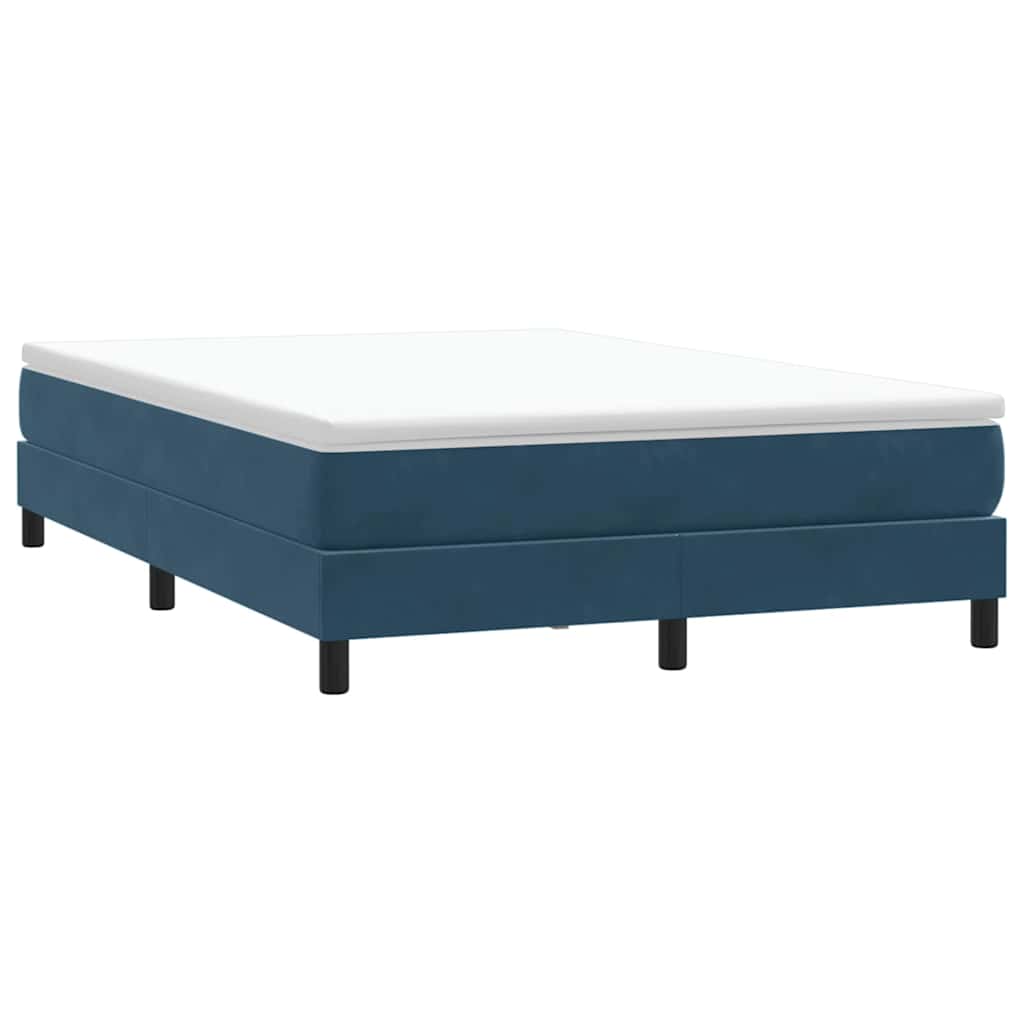 Box Spring krevet bez madracem tamnoplavi 140x220 cm baršun