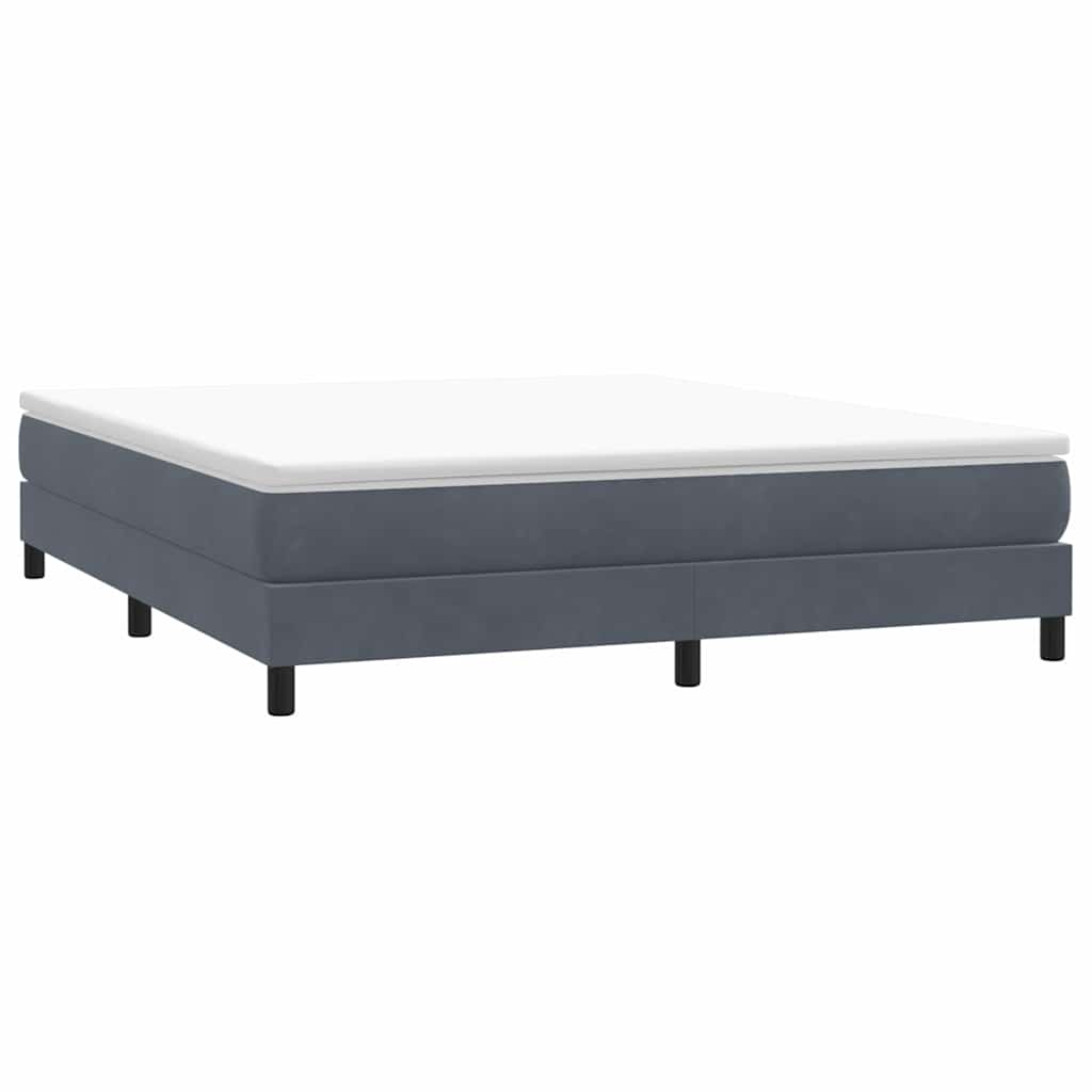 Krevet s boxspring oprugama bez madraca tamno sivi 180x220 cm baršun
