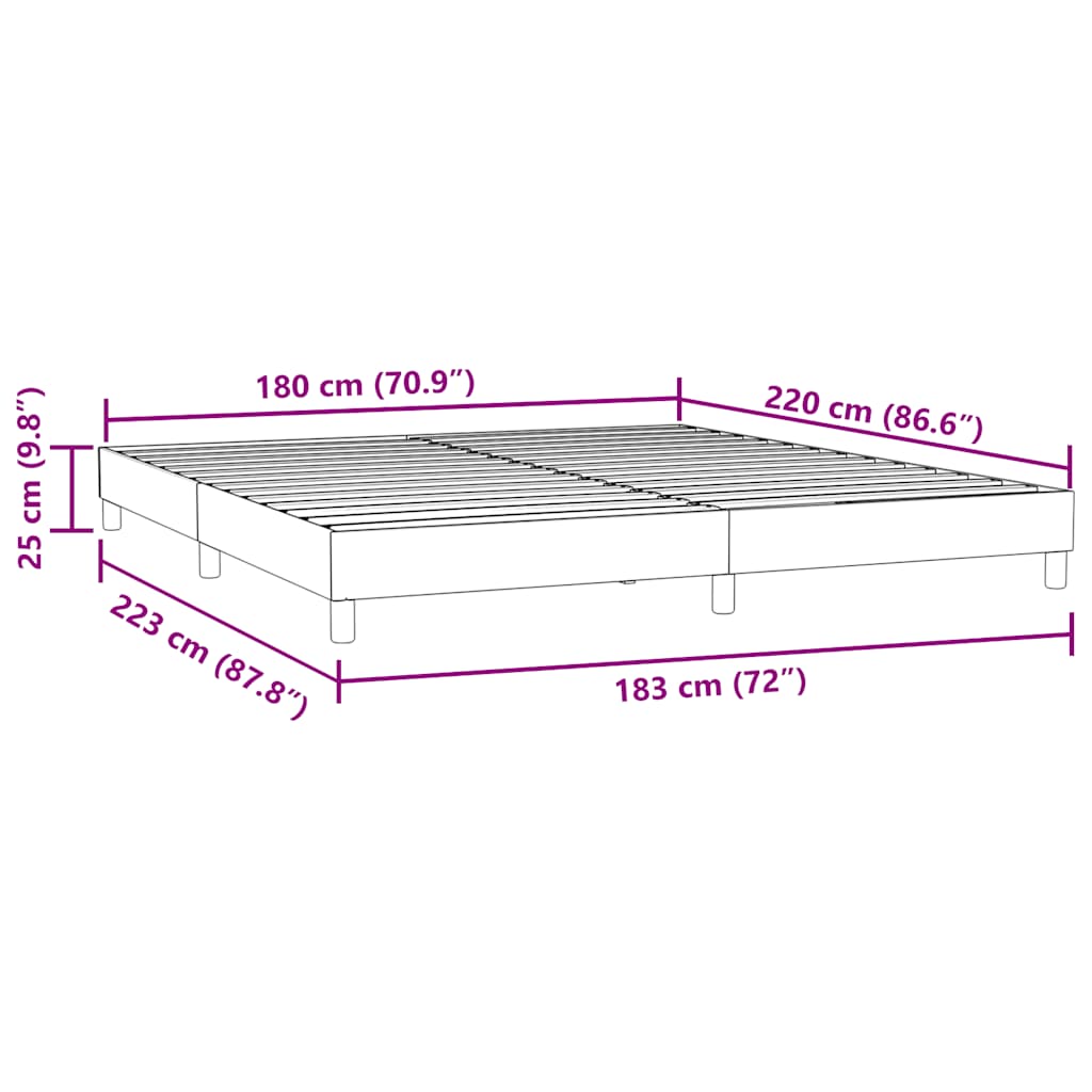 Krevet s boxspring oprugama bez madraca crni 180x220 cm baršun
