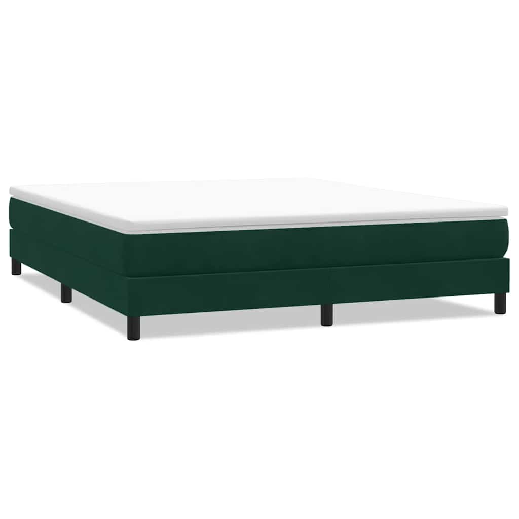 Krevet s boxspring oprugama bez madraca tamnozeleni 180x220 cm baršun