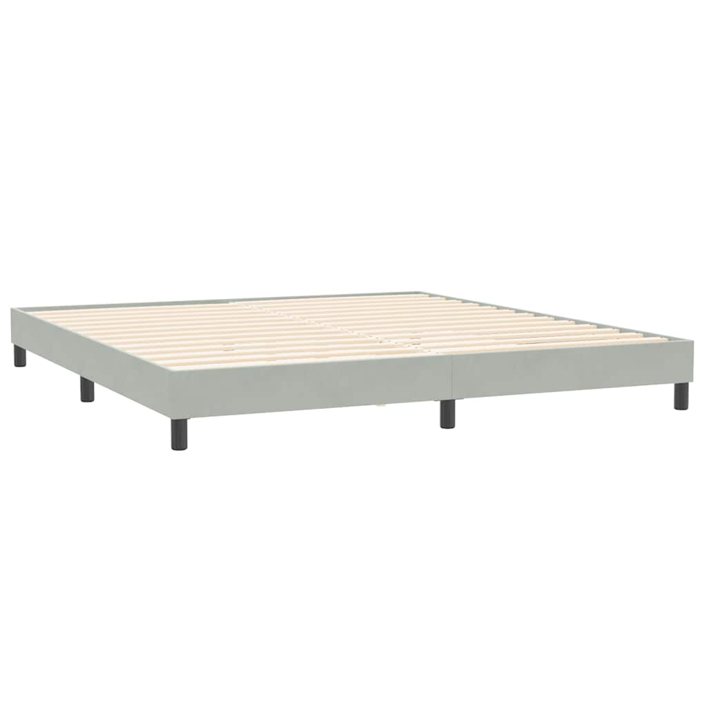 Box Spring krevet bez madracem svijetlo sivi 200x220 cm baršun
