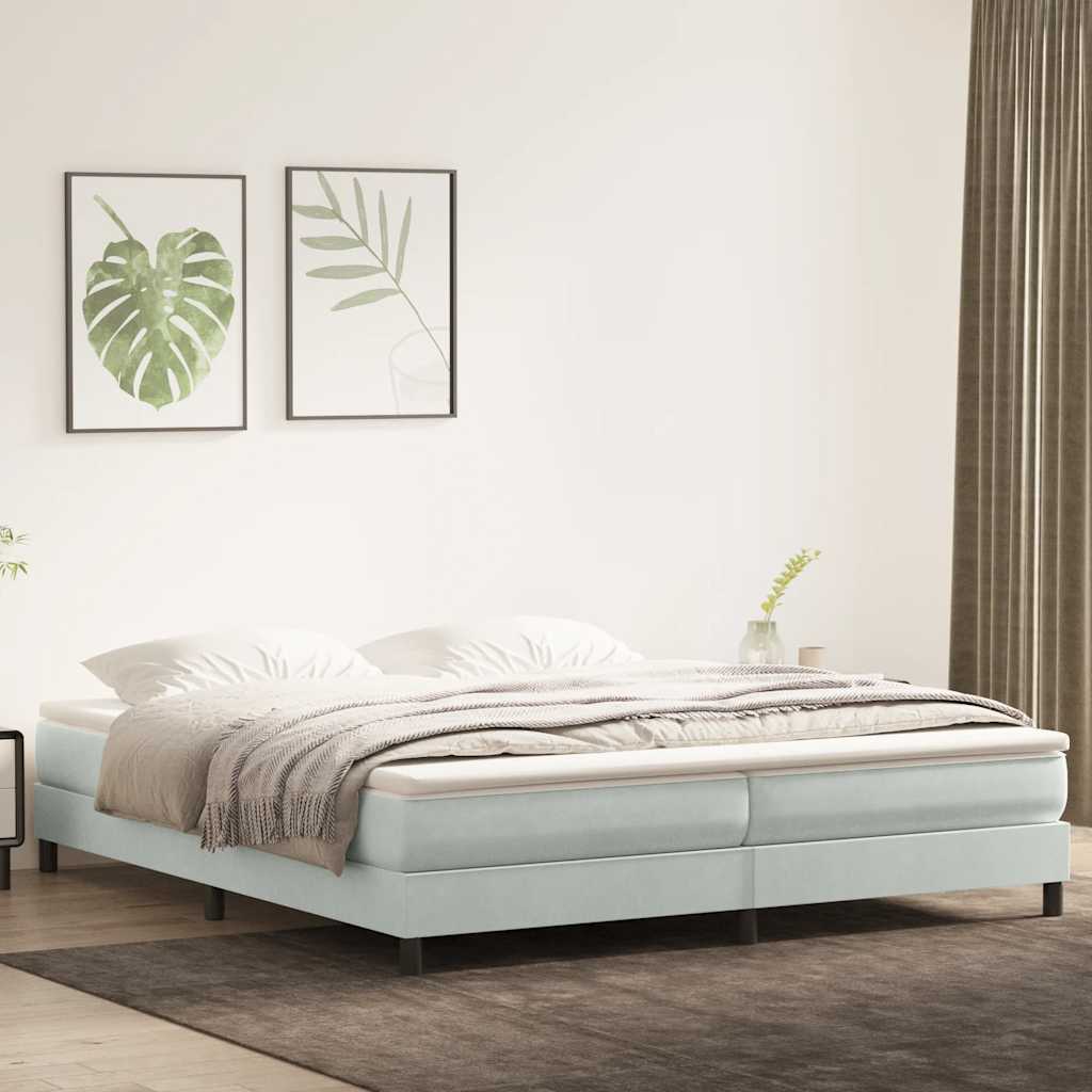 Box Spring krevet bez madracem svijetlo sivi 200x220 cm baršun