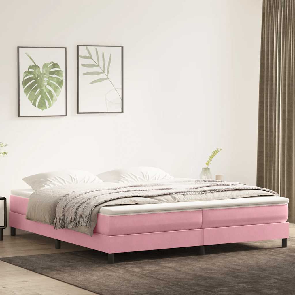 Box Spring krevet bez madracem ružičasti 200x220 cm baršun