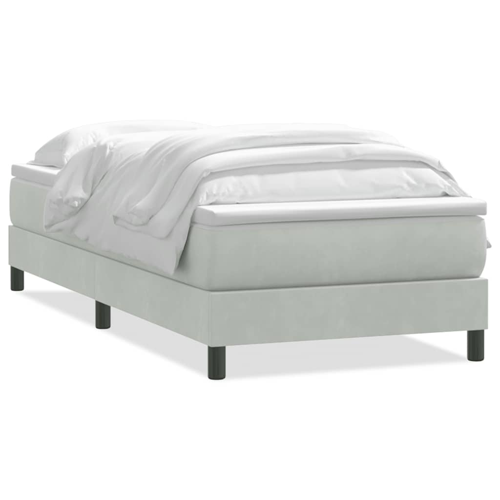 Box Spring krevet s madracem svijetlo sivi 80x210 cm baršun