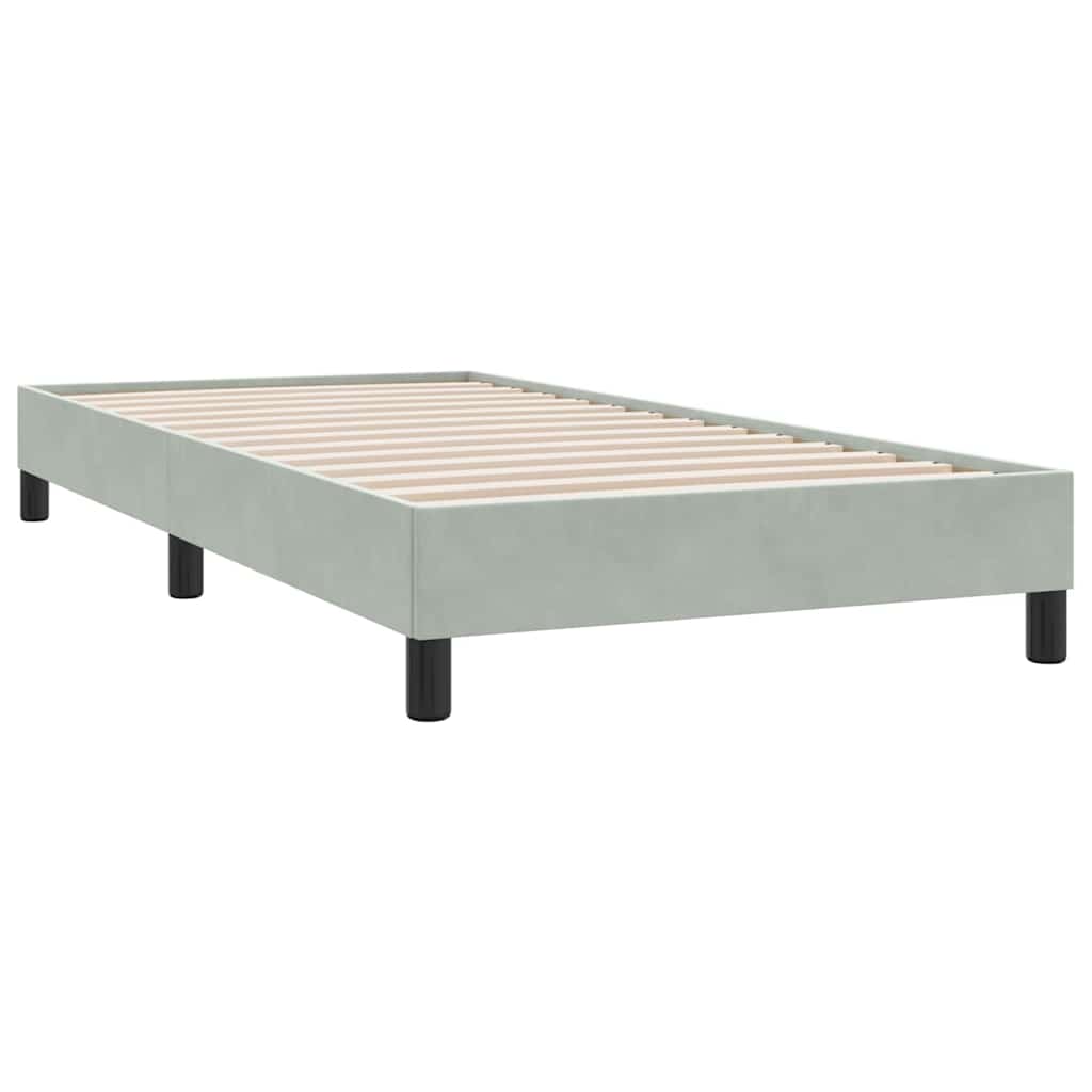 Box Spring krevet s madracem svijetlo sivi 90x210 cm baršun