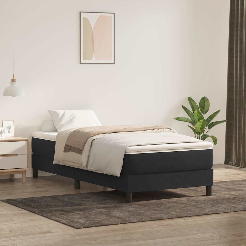 Box spring krevet s madracem crni 90x210 cm baršunasti