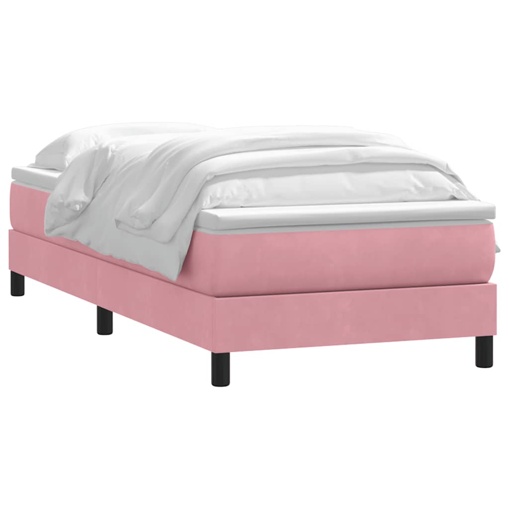 Box Spring krevet s madracem ružičasti 90x210 cm samt