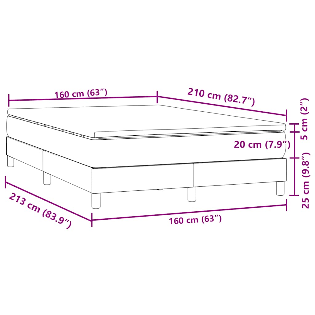 Box spring krevet s madracem crni 160x210 cm baršunasti
