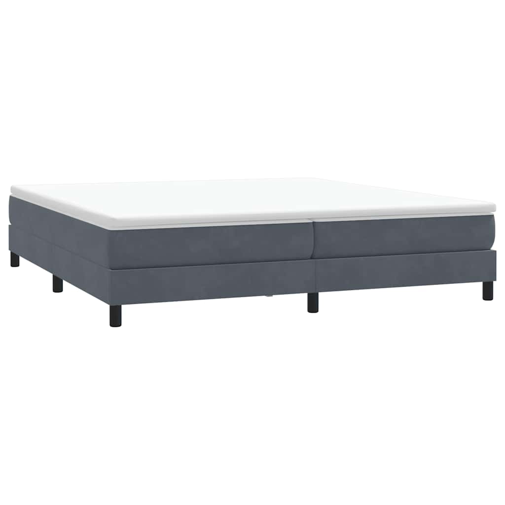 Krevet s oprugama i madracem tamnosivi 180x210 cm baršunasti