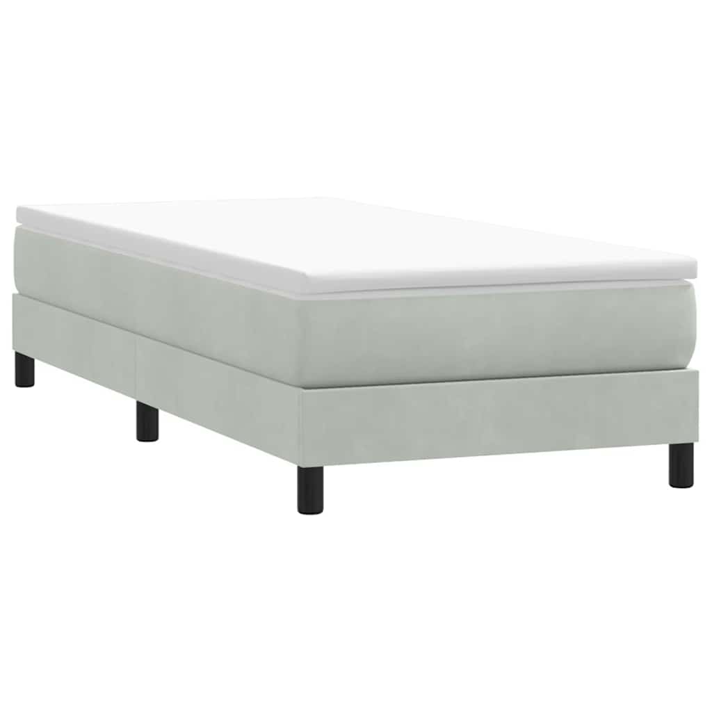 Box Spring krevet s madracem svijetlo sivi 80x220 cm samt