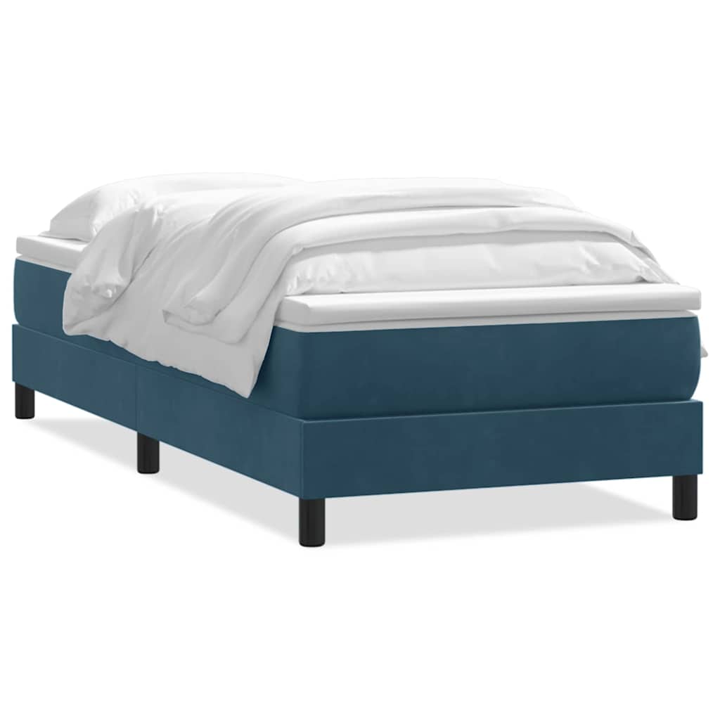 Box spring krevet s madracem tamnoplavi 80x220 cm baršunasti