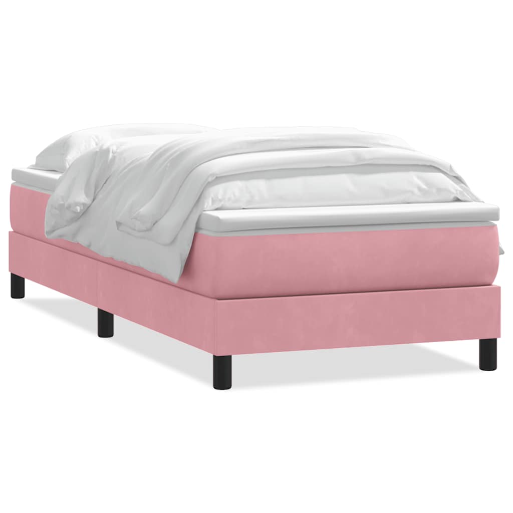 Box spring krevet s madracem ružičasti 80 x 220 cm baršunasti